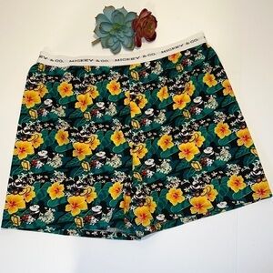 Disney Mickey Mouse Floral Sleep Shorts Size Large